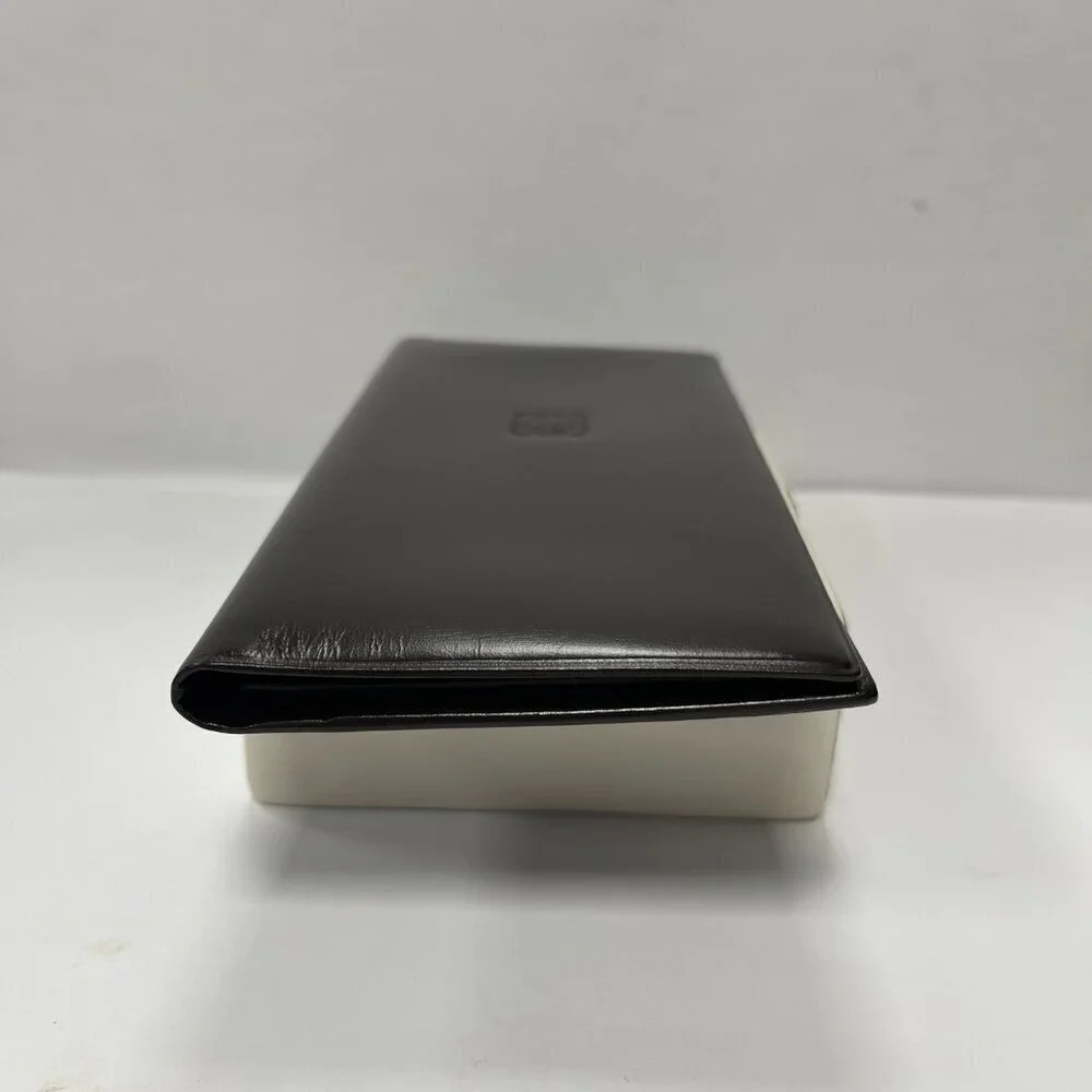 Loewe Men's Dark Brown Nappy Lambskin Long Bifold Wallet - Preowned